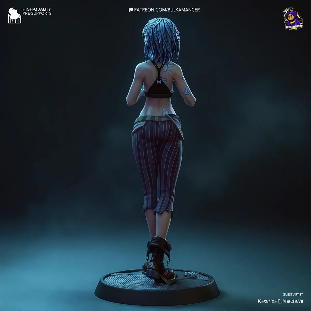 Figurine Jinx Arcane, Figurine Jinx, Figurine à peindre, Figurine Résine, Broken Jinx, Jinx, Arcane, League of Legends, Hurtem Workshop